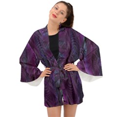 Abstract Form Pattern Texture Long Sleeve Kimono