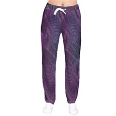 Abstract Form Pattern Texture Women Velvet Drawstring Pants by Vaneshart