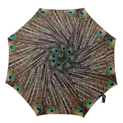 Peacock Feathers Pattern Colorful Hook Handle Umbrellas (small) by Vaneshart