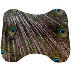 Peacock Feathers Pattern Colorful Head Support Cushion by Vaneshart