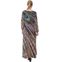 Peacock Feathers Pattern Colorful Maxi Chiffon Beach Wrap View2