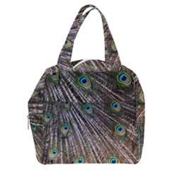 Peacock Feathers Pattern Colorful Boxy Hand Bag