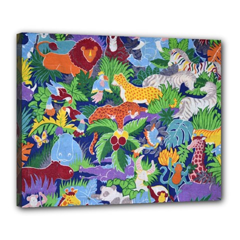 Animated Safari Animals Background Canvas 20  x 16  (Stretched)