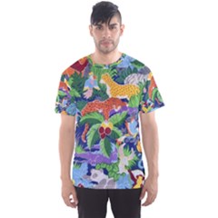 Animated Safari Animals Background Men s Sports Mesh Tee