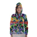 Animated Safari Animals Background Women s Hooded Windbreaker View1