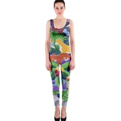 Animated Safari Animals Background One Piece Catsuit