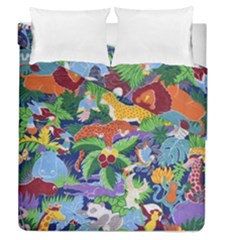 Animated Safari Animals Background Duvet Cover Double Side (Queen Size)