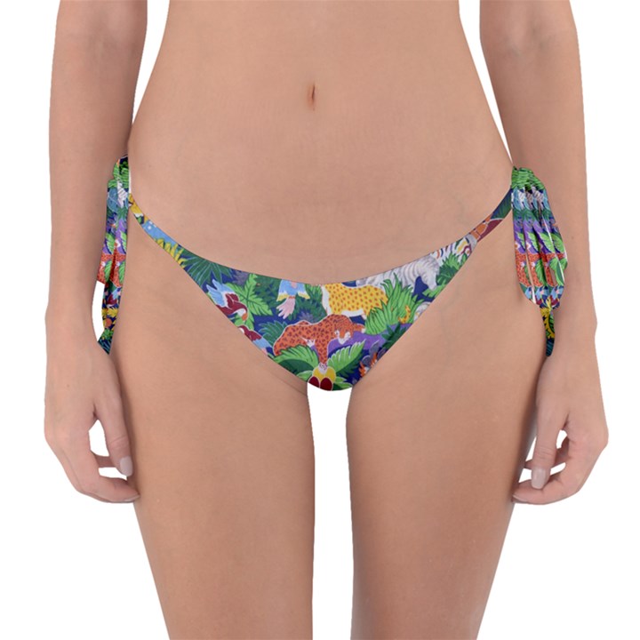 Animated Safari Animals Background Reversible Bikini Bottom