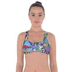 Animated Safari Animals Background Got No Strings Sports Bra