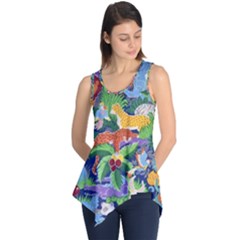 Animated Safari Animals Background Sleeveless Tunic