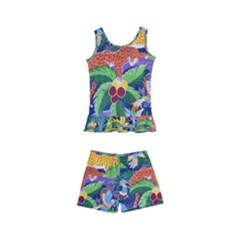 Animated Safari Animals Background Kids  Boyleg Swimsuit