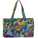 Animated Safari Animals Background Canvas Work Bag View1