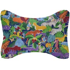 Animated Safari Animals Background Seat Head Rest Cushion by Vaneshart