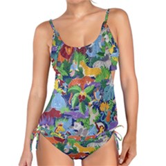 Animated Safari Animals Background Tankini Set