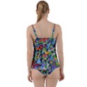 Animated Safari Animals Background Twist Front Tankini Set View2