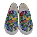 Animated Safari Animals Background Women s Canvas Slip Ons View1