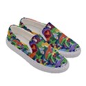 Animated Safari Animals Background Women s Canvas Slip Ons View3