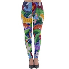 Animated Safari Animals Background Lightweight Velour Leggings by Vaneshart