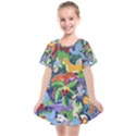 Animated Safari Animals Background Kids  Smock Dress View1