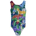 Animated Safari Animals Background Kids  Cut-Out Back One Piece Swimsuit View1