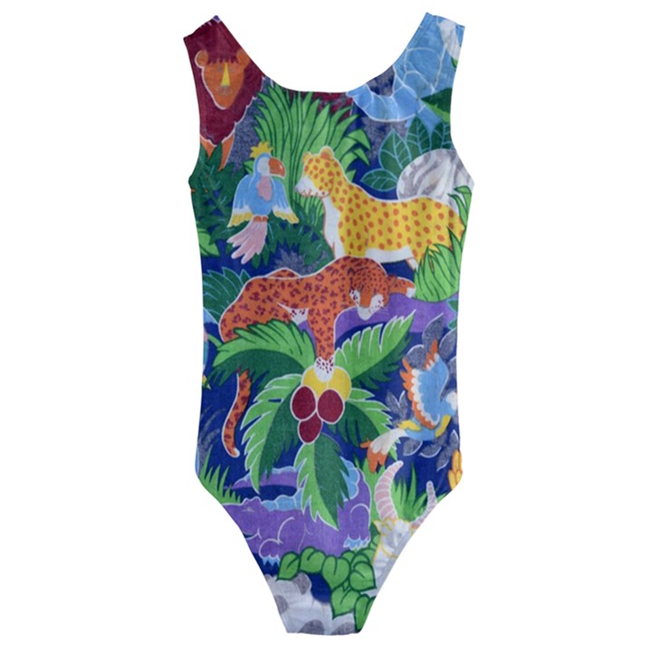 Animated Safari Animals Background Kids  Cut-Out Back One Piece Swimsuit