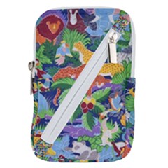 Animated Safari Animals Background Belt Pouch Bag (Large)