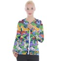 Animated Safari Animals Background Casual Zip Up Jacket View1