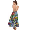 Animated Safari Animals Background Backless Maxi Beach Dress View2