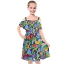 Animated Safari Animals Background Kids  Cut Out Shoulders Chiffon Dress View1