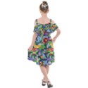 Animated Safari Animals Background Kids  Cut Out Shoulders Chiffon Dress View2