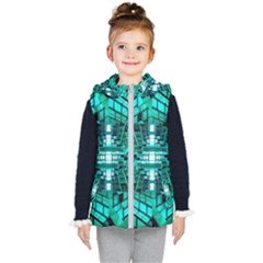 Texture Building Structure Pattern Kids  Hooded Puffer Vest by Vaneshart