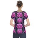 In The Dark Is Rain And Fantasy Flowers Decorative Short Sleeve Front Detail Top View2