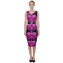 In The Dark Is Rain And Fantasy Flowers Decorative Sleeveless Pencil Dress