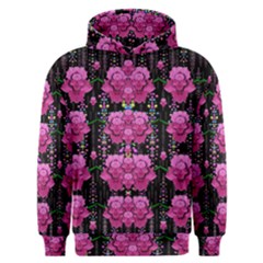 In The Dark Is Rain And Fantasy Flowers Decorative Men s Overhead Hoodie