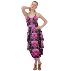 In The Dark Is Rain And Fantasy Flowers Decorative Layered Bottom Dress