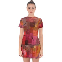 Cityscape1 Design Drop Hem Mini Chiffon Dress