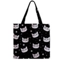 Gothic cat Zipper Grocery Tote Bag View1