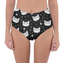 Gothic Cat Reversible High-waist Bikini Bottoms by Valentinaart