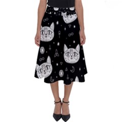 Gothic Cat Perfect Length Midi Skirt by Valentinaart