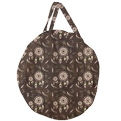 Wonderful Pattern With Dreamcatcher Giant Round Zipper Tote by FantasyWorld7