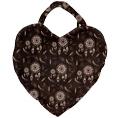 Wonderful Pattern With Dreamcatcher Giant Heart Shaped Tote by FantasyWorld7