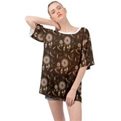 Wonderful Pattern With Dreamcatcher Oversized Chiffon Top