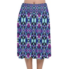 Abstract 49 Velvet Flared Midi Skirt by ArtworkByPatrick