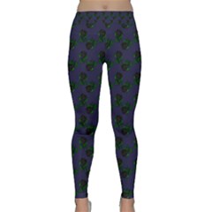 Black Rose Blue Classic Yoga Leggings by snowwhitegirl