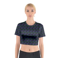 Black Rose Blue Cotton Crop Top by snowwhitegirl