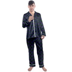 Black Rose Blue Men s Satin Pajamas Long Pants Set by snowwhitegirl