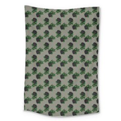 Black Rose Grey Large Tapestry