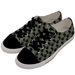 Black Rose Grey Men s Low Top Canvas Sneakers by snowwhitegirl