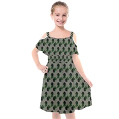 Black Rose Grey Kids  Cut Out Shoulders Chiffon Dress