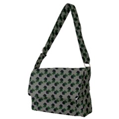 Black Rose Grey Full Print Messenger Bag (m) by snowwhitegirl